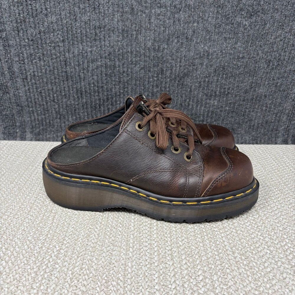 VTG Dr. Martens 9936 Platform Mules Brown Leather Oxfords Chunky Women’s 8 US